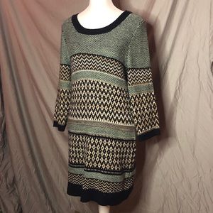 Large COMFY Green & Blue Sweater Dress!